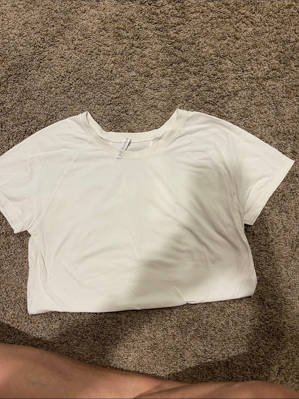 Athleta White Short Sleeve Crew Tee
